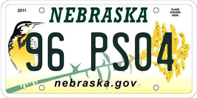 NE license plate 96PS04