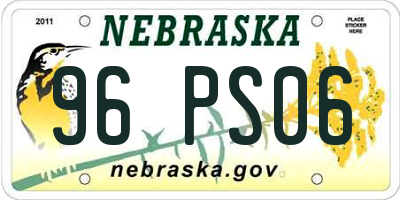 NE license plate 96PS06