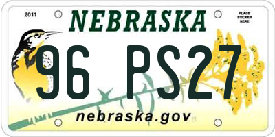 NE license plate 96PS27