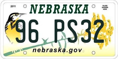NE license plate 96PS32