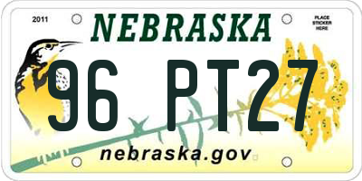 NE license plate 96PT27