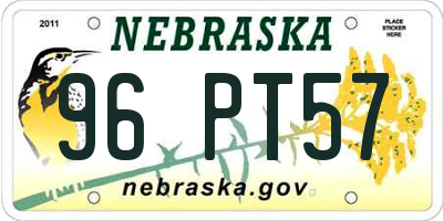 NE license plate 96PT57