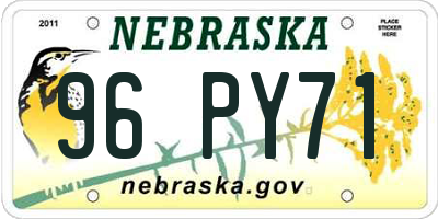 NE license plate 96PY71