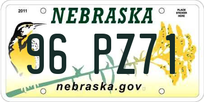 NE license plate 96PZ71