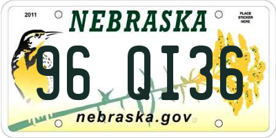 NE license plate 96QI36