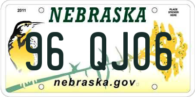 NE license plate 96QJ06