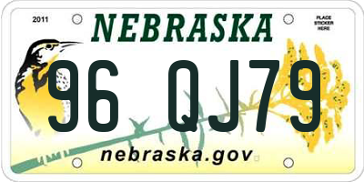 NE license plate 96QJ79