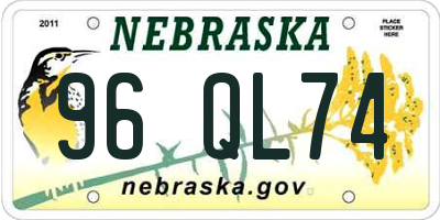 NE license plate 96QL74
