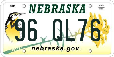 NE license plate 96QL76