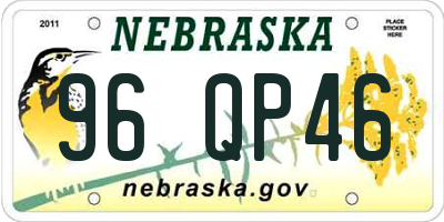 NE license plate 96QP46