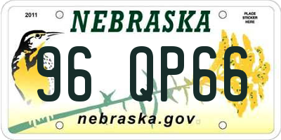 NE license plate 96QP66