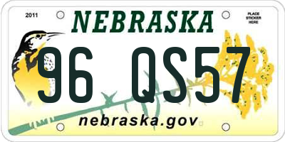NE license plate 96QS57