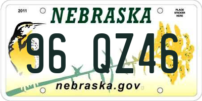 NE license plate 96QZ46