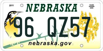 NE license plate 96QZ57