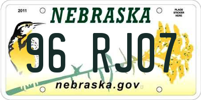 NE license plate 96RJ07