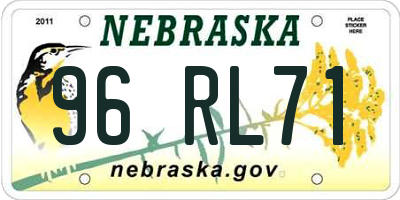 NE license plate 96RL71