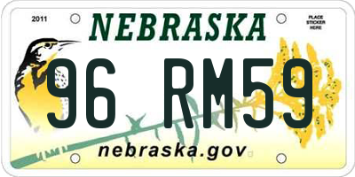 NE license plate 96RM59