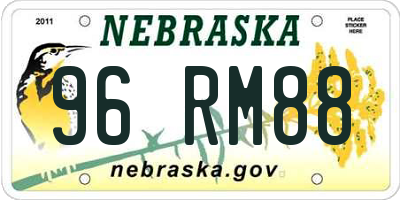 NE license plate 96RM88