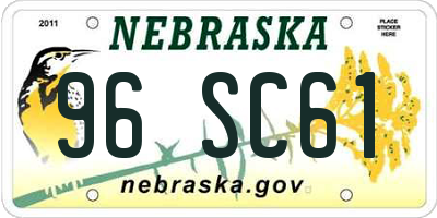 NE license plate 96SC61