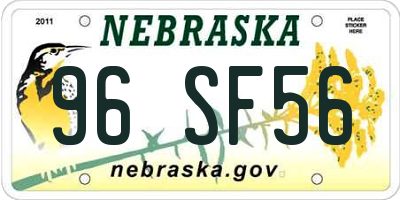 NE license plate 96SF56