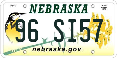 NE license plate 96SI57