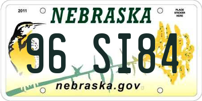 NE license plate 96SI84