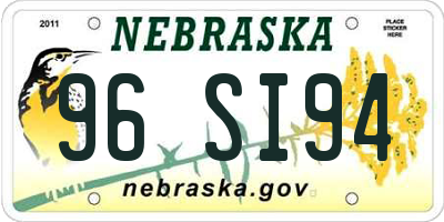 NE license plate 96SI94