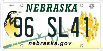 NE license plate 96SL41