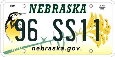 NE license plate 96SS11