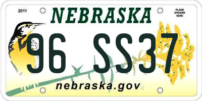 NE license plate 96SS37