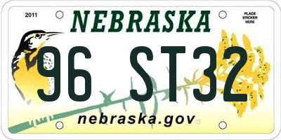 NE license plate 96ST32