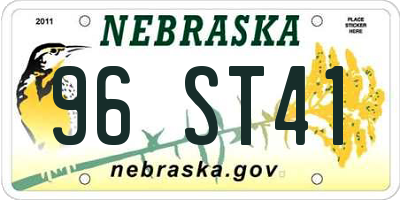 NE license plate 96ST41