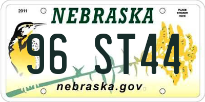NE license plate 96ST44