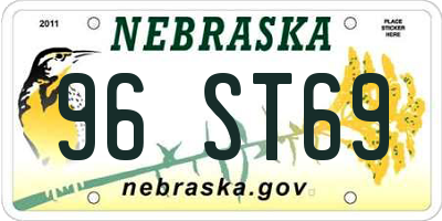 NE license plate 96ST69