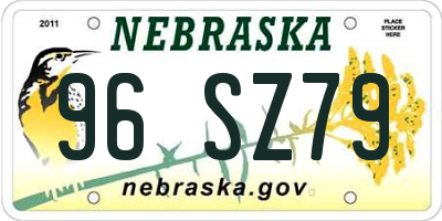 NE license plate 96SZ79