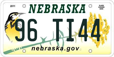 NE license plate 96TI44