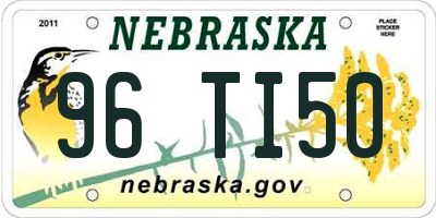NE license plate 96TI50
