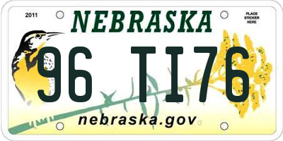 NE license plate 96TI76