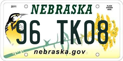 NE license plate 96TK08
