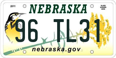NE license plate 96TL31