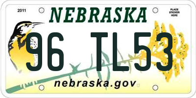 NE license plate 96TL53