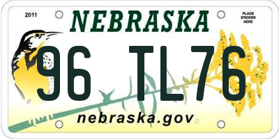 NE license plate 96TL76