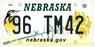 NE license plate 96TM42