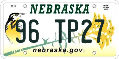 NE license plate 96TP27