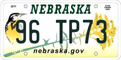NE license plate 96TP73