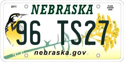 NE license plate 96TS27