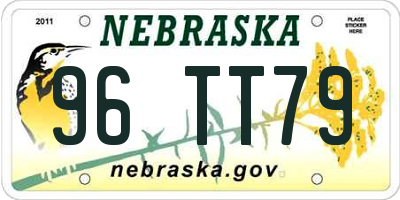 NE license plate 96TT79