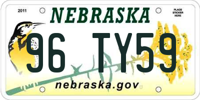 NE license plate 96TY59