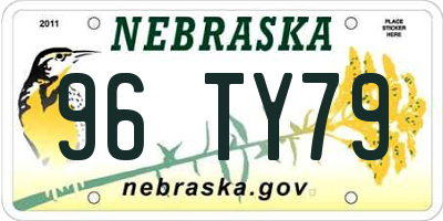 NE license plate 96TY79