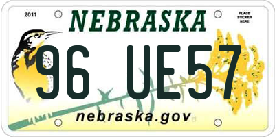 NE license plate 96UE57